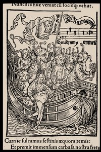 Ilustrace ke knize Ship of Fools od Sebastiana Branta, 1497. od Unbekannt