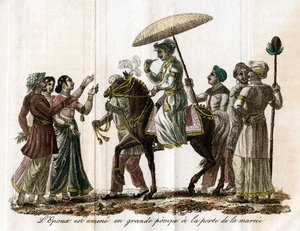 Indický svatební průvod, c19. století od Unbekannt