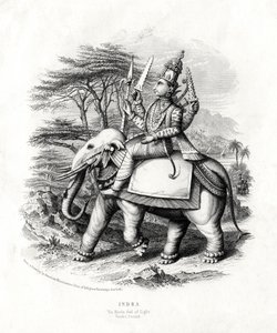 Indra, hinduistický bůh světla, 19. století od Unbekannt