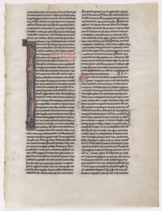Iniciála I: Propletené zvíře a had: List z Bible 2 ze 2 vyříznutých listů, c. 1225-1250. od Unbekannt