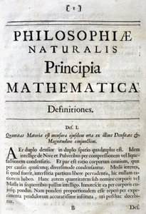 Uvnitř titulní stránky Newtonovy „Principia Mathematica“ od Unbekannt