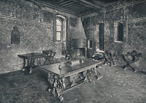 Interiér, Palazzo Davanzati – s florentským stolem z konce 16. století, 1928 od Unbekannt