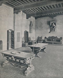 Interiér Palazzo Davanzati, Florencie. Se dvěma tabulkami ze 16. století, 1928 od Unbekannt