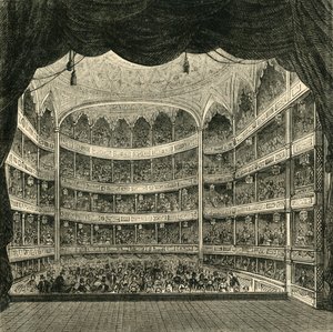 Interiér divadla Drury Lane, 1804, 1881. od Unbekannt