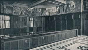 Interiér nových londýnských kanceláří Grand Trunk Railways s temperovým vlysem od Franka Brangwyna, c1909 od Unbekannt