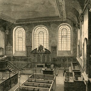 Interiér St. Michaels, Wood Street, 1876, 1897. od Unbekannt