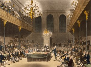 Interiér Dolní sněmovny, Westminster, Londýn, 1809 od Unbekannt