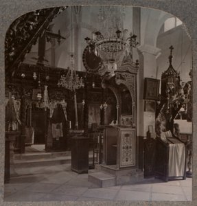 Interiér synagogy, kde Kristus kázal, Nazaret, c1900 od Unbekannt