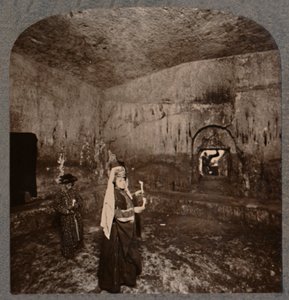 Interiér hrobek králů na cestě do Nábulusu, c1900 od Unbekannt