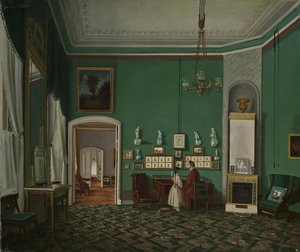 Interiér s Enfilade, 30. léta 19. století od Unbekannt
