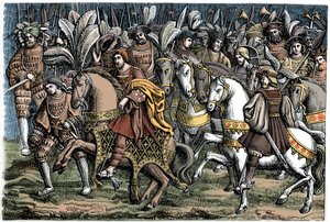 Rozhovor mezi Františkem I. a Jindřichem VIII., na poli Zlatého plátna, 1520, 1870. od Unbekannt