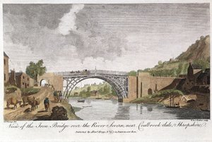 Železný most přes řeku Severn v Ironbridge, Coalbrookdale, Anglie, postavený v roce 1779 od Unbekannt