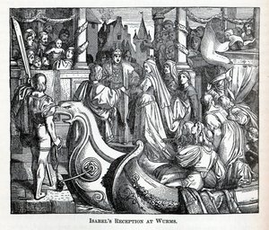 Isabels Reception ve Worms, 1882 od Unbekannt