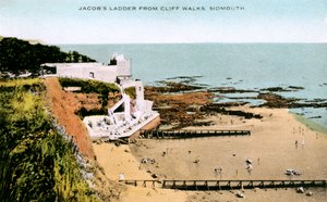 Jacobs Ladder, jak je vidět z Cliff Walks, Sidmouth, Devon, počátek 20. století od Unbekannt