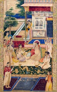 Jahangir a princ Khurram s Nur Jahan, c1624-1625 od Unbekannt