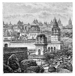 Chrámy Jaina, Junagadh, Gujarat, Indie, 1895 od Unbekannt