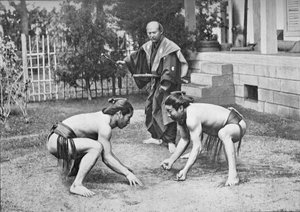 Japonští zápasníci připraveni na cestu, c1902, 1903 od Unbekannt