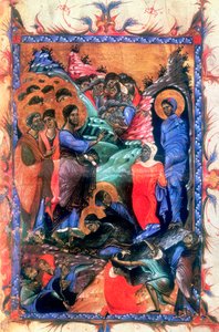 Ježíš vzkřísil Lazara po čtyřech dnech, c1280 od Unbekannt