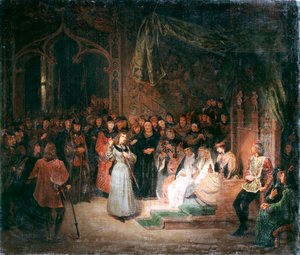 Johanka z Arku před králem Karlem VII v Chinon, únor, 1429 c1811-1858 od Unbekannt