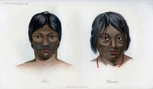 Juri a Botocudos z národa Brasilio-Guarani, 1848 od Unbekannt