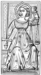 Spravedlnost, tarotová karta, 14. století, 1870 od Unbekannt