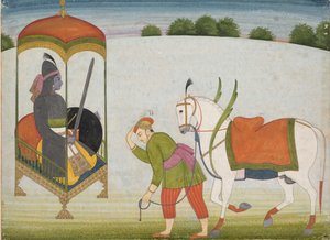 Kalki Avatar, budoucí inkarnace Višnua: Stránka z rozptýleného rukopisu, ca. 1760-70. od Unbekannt