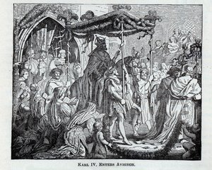 Karl IV vstupuje do Avignonu, 1882 od Unbekannt