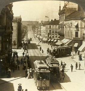 Ulice Karla Johana, W.N.W. do královského paláce, Christiania, Norsko, c1905. od Unbekannt
