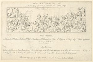 Klíč se seznamem účinkujících a diváků k: The Beggars Opera, 1. července 1790., 1. července 1790. od Unbekannt