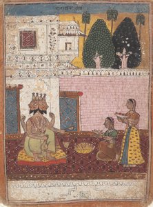 Khambavati Ragini...ze série Dispersed Ragamala Girl of Musical Modes, 1700-1725. od Unbekannt