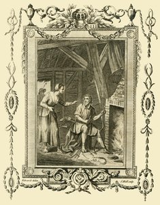 Král Alfred v přestrojení pokárán Neat Herds Wife za to, že nechal hořet dorty, c878, 1783. od Unbekannt