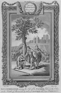 Král Athelstan zachraňuje život svého otce, Edwarda staršího v bitvě u Sherwoodu, c1787 od Unbekannt