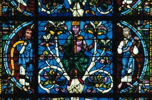 Král David, barevné sklo, katedrála v Chartres, Francie, 1145-1155 od Unbekannt