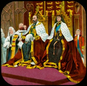 King Edward VII a Queen Alexandra, State Opening of Parliament, Westminster, c1902-1909 od Unbekannt