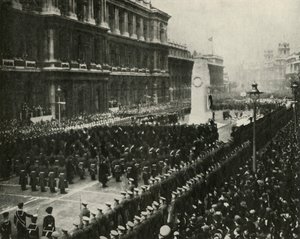 Král Jiří VI. se zúčastnil ceremonie dne příměří v Cenotafu, Whitehall, 11. listopadu 1936, 1937. od Unbekannt