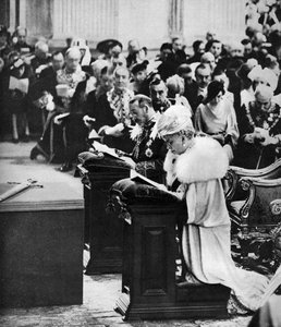 Král Jiří V. a královna Marie v katedrále St Pauls, děkovná bohoslužba Silver Jubilee, 1935 od Unbekannt