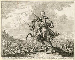 Král Jan III Sobieski v bitvě u Chotyně dne 11. listopadu 1673, 1673 od Unbekannt