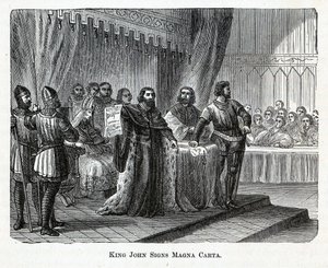 Král John podepisuje Magna Carta, 1882 od Unbekannt