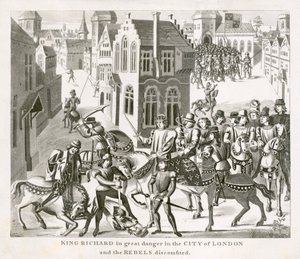 Král Richard II. tváří v tvář rebelům, rolnické povstání, Londýn, 1381 19. stol. od Unbekannt