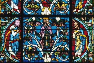 Král Šalamoun, barevné sklo, katedrála v Chartres, Francie, 1145-1155 od Unbekannt