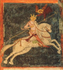 Král Wladyslaw II. Jagellonský. Freska v kapli Nejsvětější Trojice v Lublinu, počátek 15. století od Unbekannt