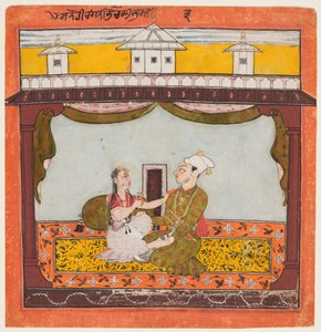 Král a královna v Zenaně: Sandehi Ragini, manželka Bhairavy..., c1690-95. od Unbekannt