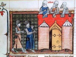 Templáři před Jeruzalémem, c1099, 14. století od Unbekannt