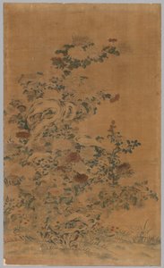 Panel Ko Ssu: Skály a chryzantémy, 1700 - 1800. od Unbekannt