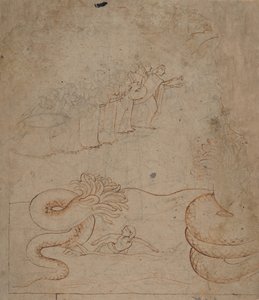 Krišna si podmaňuje hada Káliju v řece Yamuna..., ca. 1780. od Unbekannt