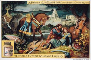 V Jeruzalémě vysvoboditel par le Tasse, Tancrede křtí umírající Clorinde. 19. století od Unbekannt