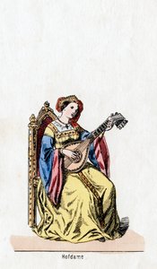 Dvorní dáma, návrh kostýmů pro Shakespearovu hru, Jindřich VIII., 19. století od Unbekannt