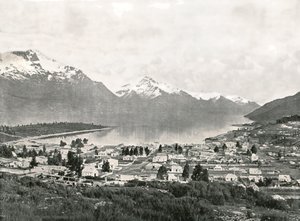 Jezero Wakatipu a hory, Queenstown, Nový Zéland, 1895. od Unbekannt
