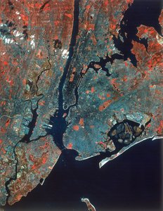 Landsat obraz Manhattanu, New York, USA, 80. léta od Unbekannt