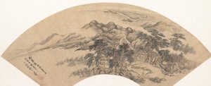 Krajina ve stylu Yan Wengui, 18. století nebo později, falešné datum 1707. od Unbekannt